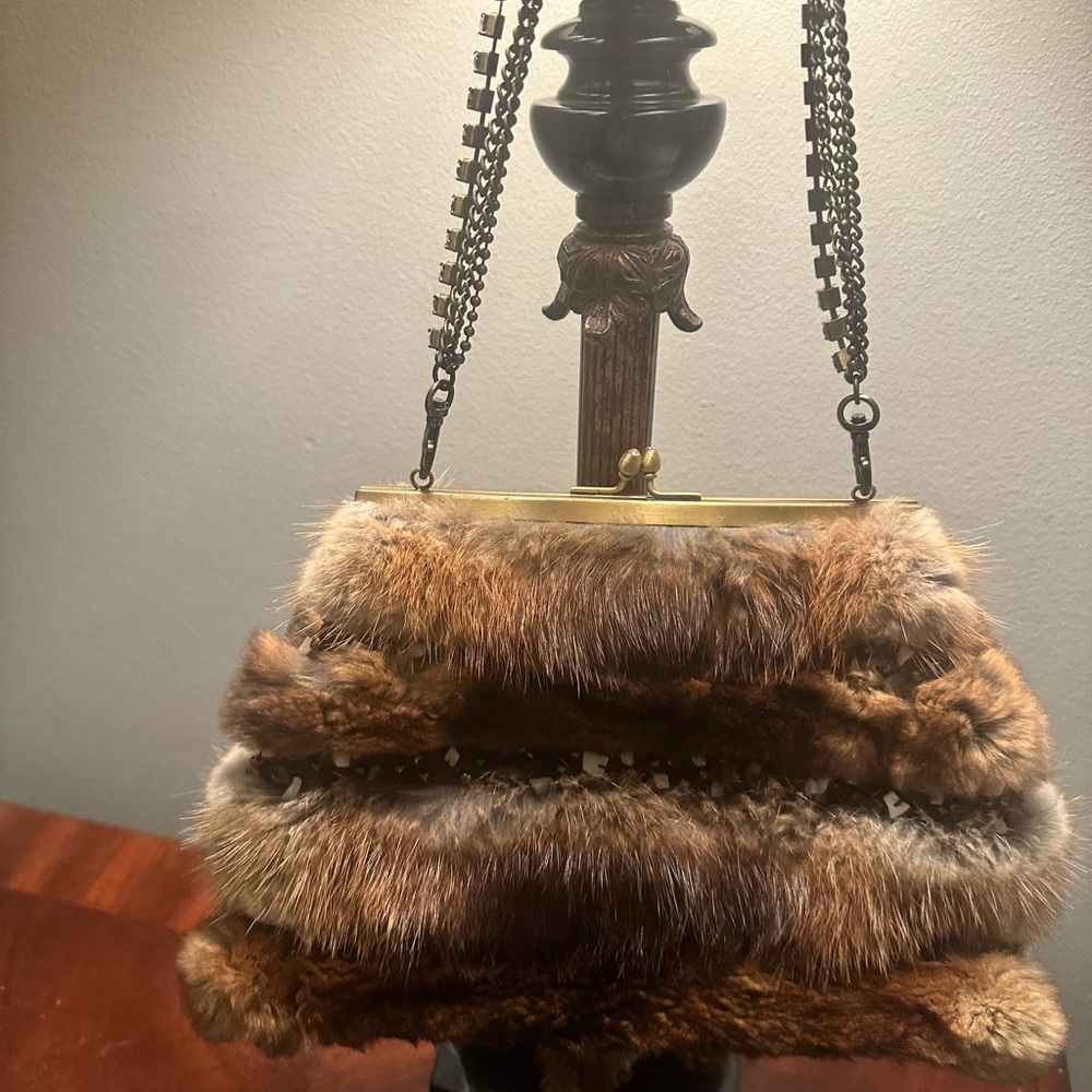 Elegant Brown Fur Women's Bag